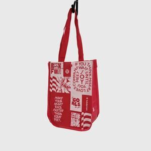 ❤️ Lululemon Red Reusable Shopping Tote Bag Logo Print